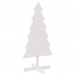 Drewniana choinka do udekorowania, biała, 120 cm, sosnowa
