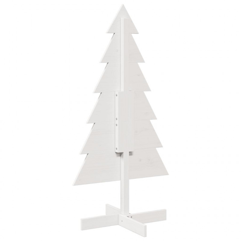 Drewniana choinka do udekorowania, biała, 120 cm, sosnowa
