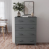 Komoda HAMAR, ciemnoszara, 79x40x103,5 cm, lite drewno sosnowe