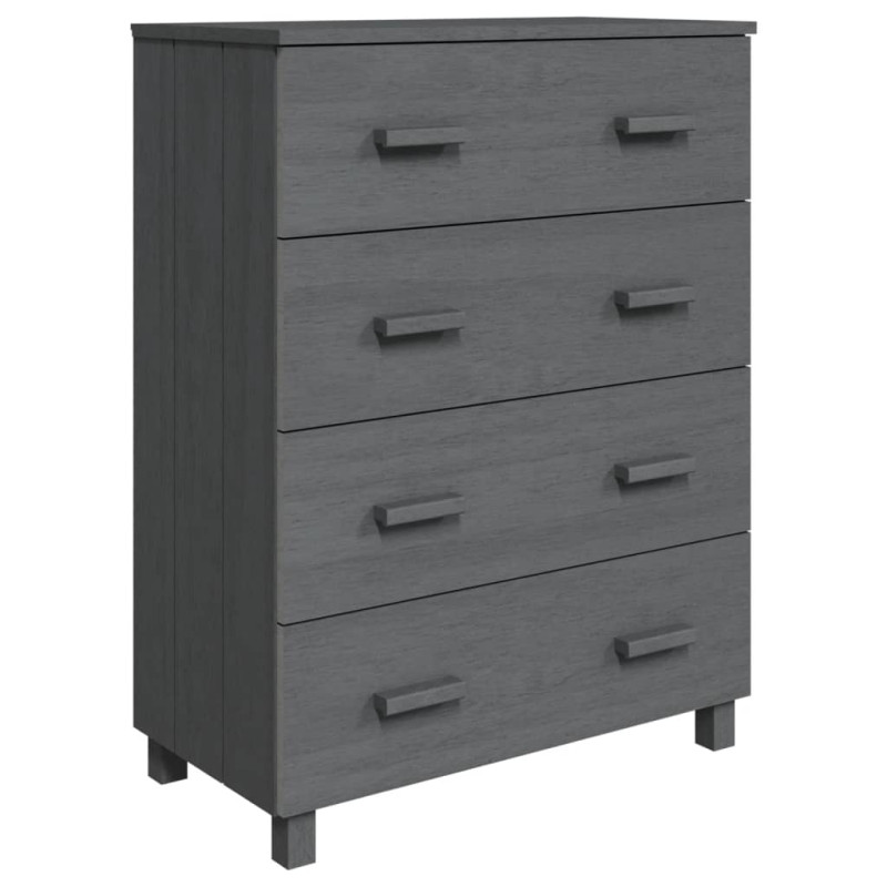 Komoda HAMAR, ciemnoszara, 79x40x103,5 cm, lite drewno sosnowe