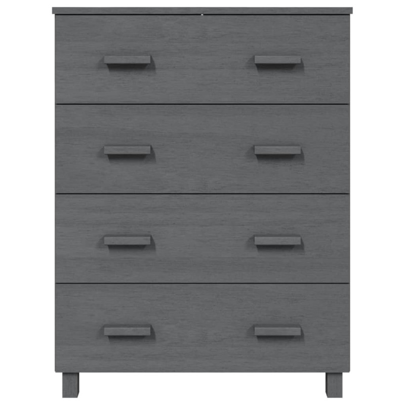 Komoda HAMAR, ciemnoszara, 79x40x103,5 cm, lite drewno sosnowe