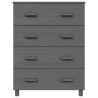 Komoda HAMAR, ciemnoszara, 79x40x103,5 cm, lite drewno sosnowe