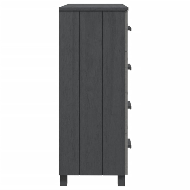 Komoda HAMAR, ciemnoszara, 79x40x103,5 cm, lite drewno sosnowe