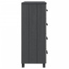 Komoda HAMAR, ciemnoszara, 79x40x103,5 cm, lite drewno sosnowe