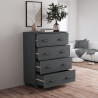 Komoda HAMAR, ciemnoszara, 79x40x103,5 cm, lite drewno sosnowe