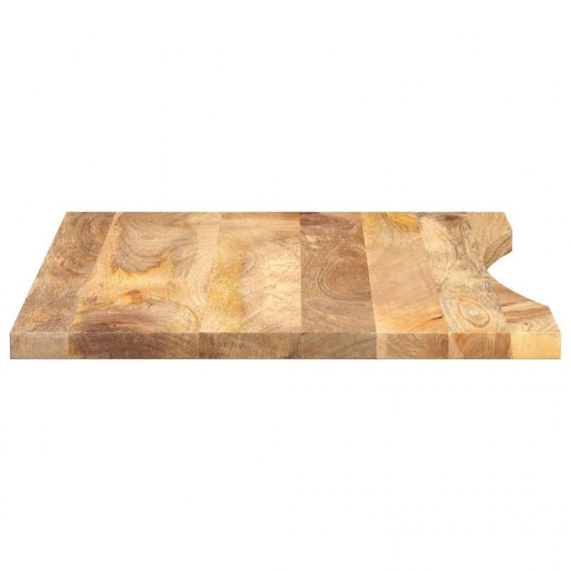 Blat biurka, z wycięciem, 90x60x2,5 cm, surowe drewno mango