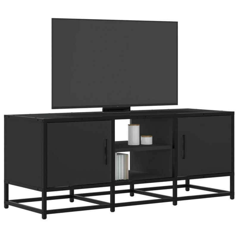 Szafka pod TV, czarna, 100x35x41 cm, materiał drewnopochodny