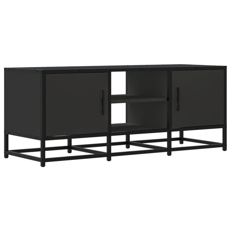 Szafka pod TV, czarna, 100x35x41 cm, materiał drewnopochodny