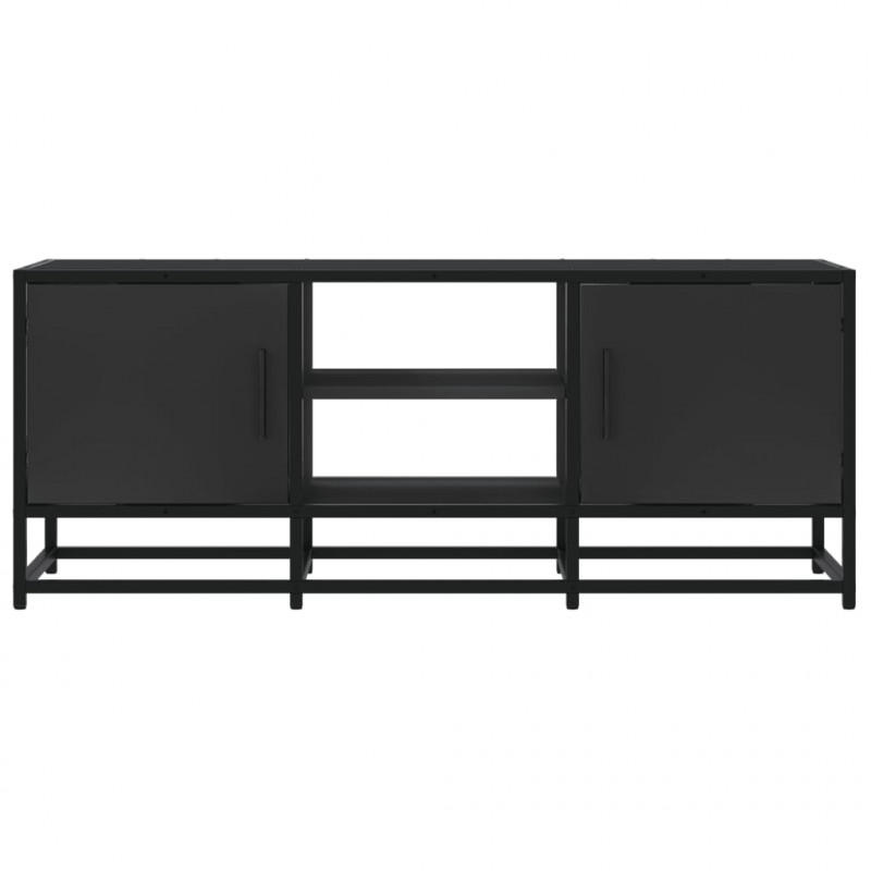 Szafka pod TV, czarna, 100x35x41 cm, materiał drewnopochodny