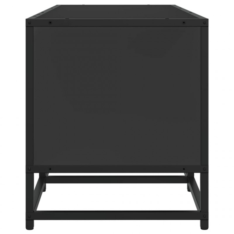 Szafka pod TV, czarna, 100x35x41 cm, materiał drewnopochodny