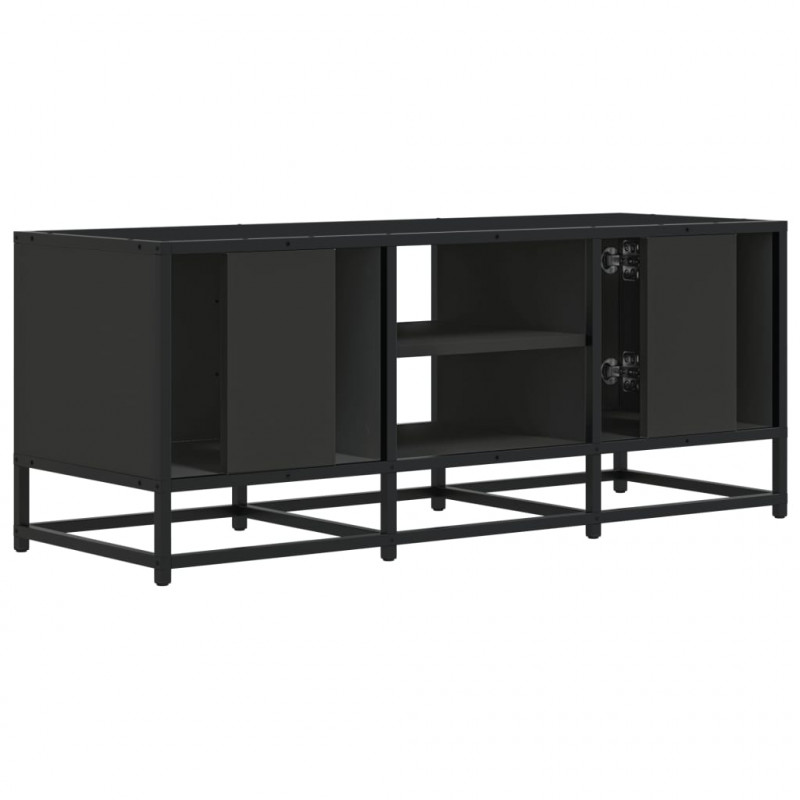 Szafka pod TV, czarna, 100x35x41 cm, materiał drewnopochodny