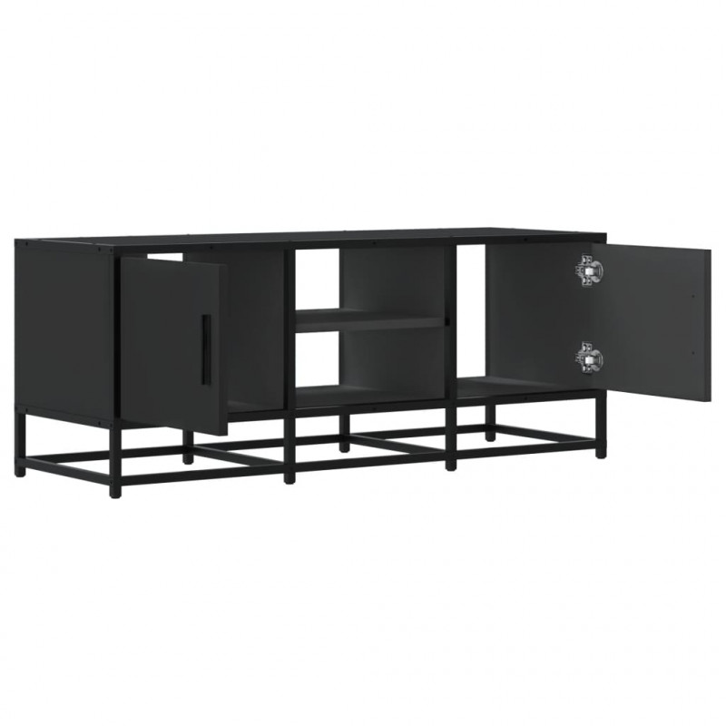 Szafka pod TV, czarna, 100x35x41 cm, materiał drewnopochodny