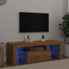 Szafka pod TV z oświetleniem LED, dąb artisan, 120x36,5x40 cm
