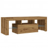 Szafka pod TV z oświetleniem LED, dąb artisan, 120x36,5x40 cm