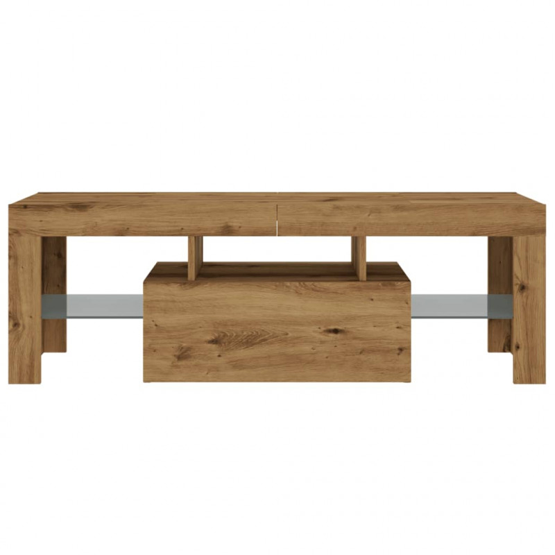 Szafka pod TV z oświetleniem LED, dąb artisan, 120x36,5x40 cm