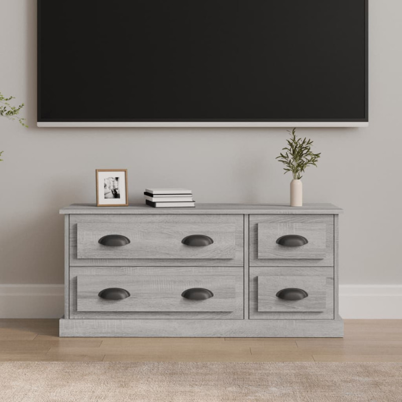 Szafka pod TV, szary dąb sonoma, 100x35,5x45 cm