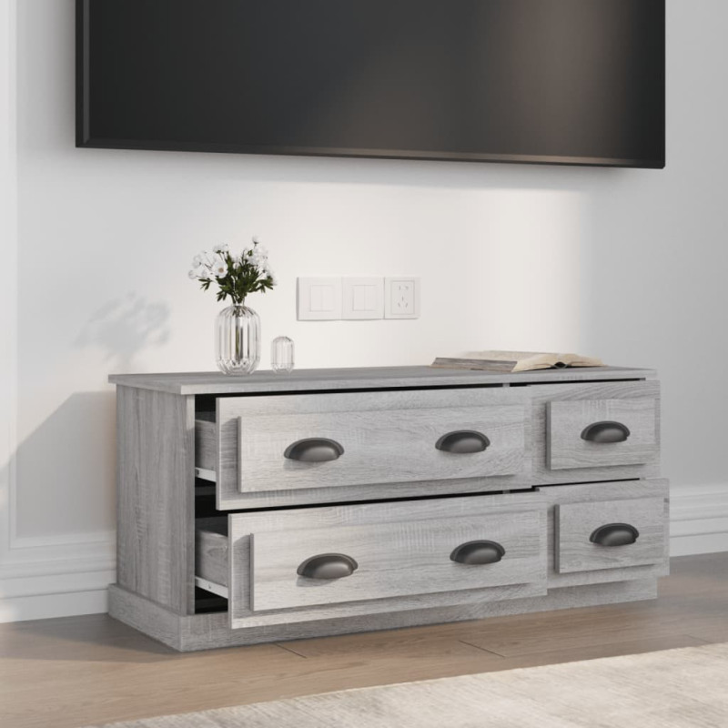Szafka pod TV, szary dąb sonoma, 100x35,5x45 cm