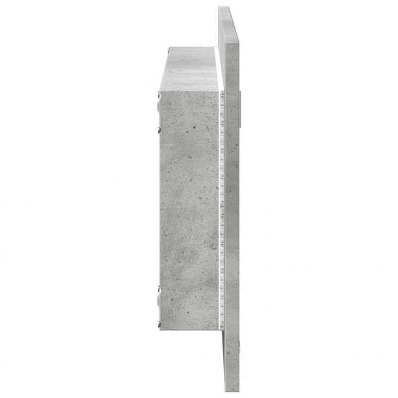 Lustro łazienkowe LED, szarość betonu, 100x8,5x37 cm