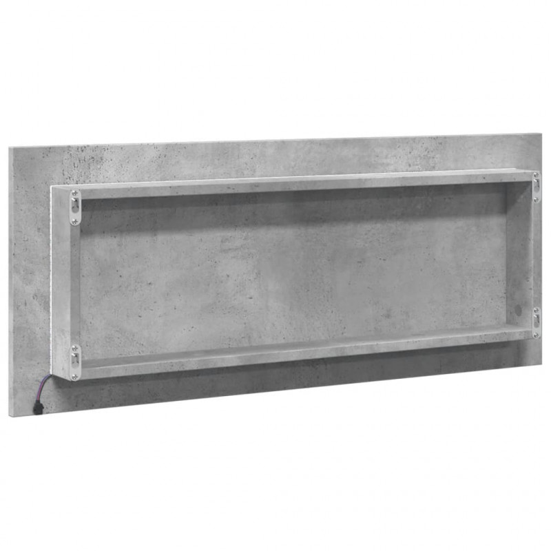 Lustro łazienkowe LED, szarość betonu, 100x8,5x37 cm