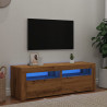 Szafka pod TV z oświetleniem LED, dąb artisan, 120x35x40 cm