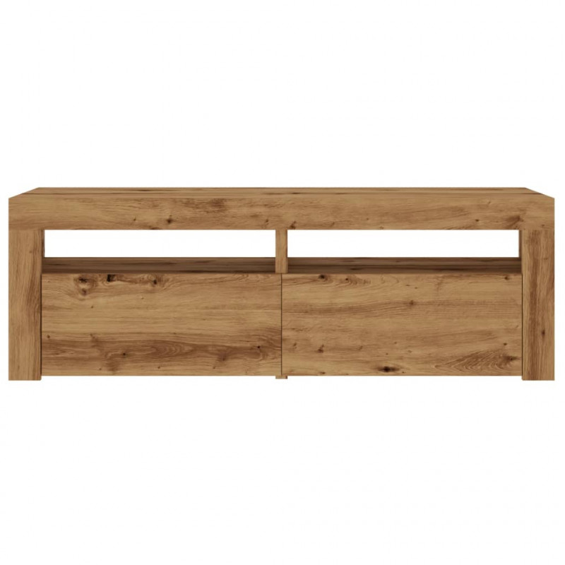 Szafka pod TV z oświetleniem LED, dąb artisan, 120x35x40 cm