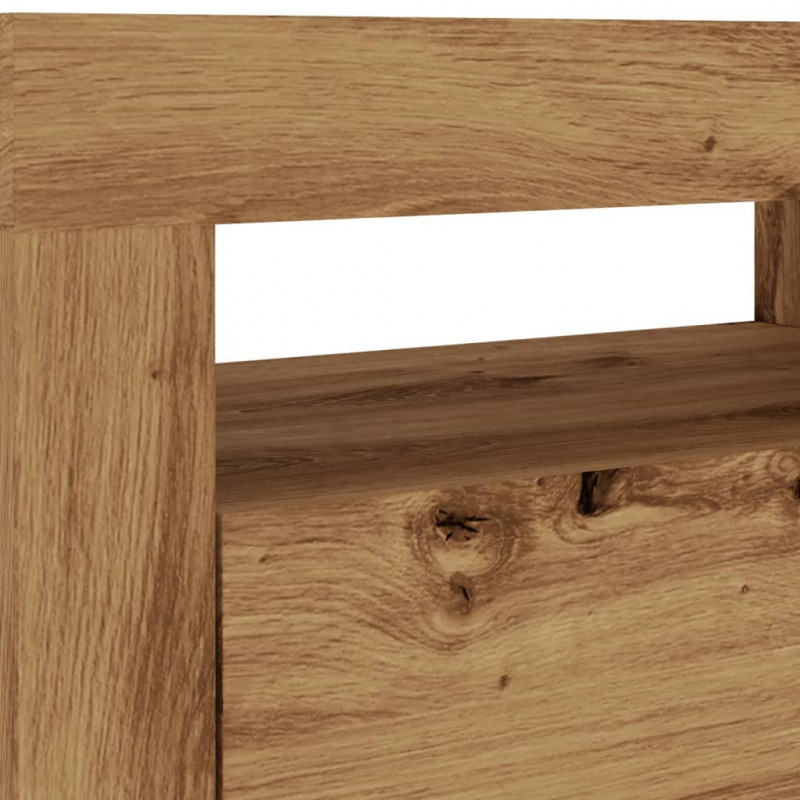 Szafka pod TV z oświetleniem LED, dąb artisan, 120x35x40 cm