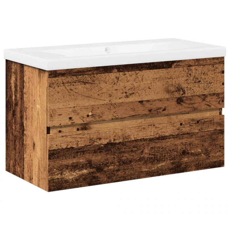 Szafka z umywalką, stare drewno, 81x39,5x49 cm