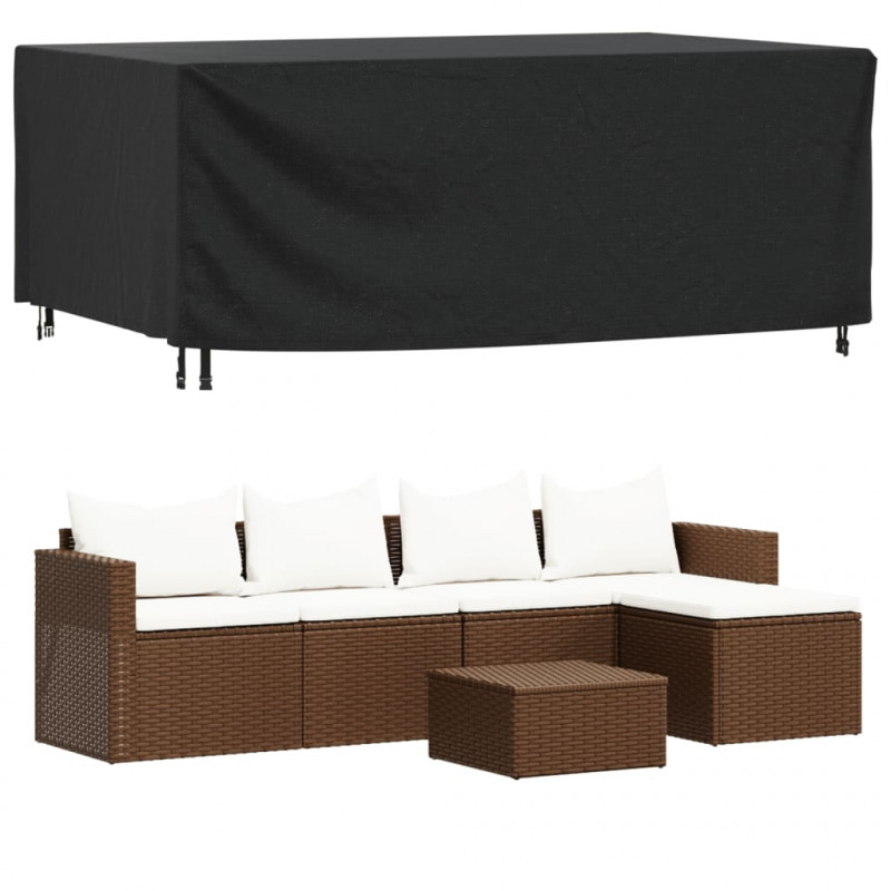 Pokrowce na meble ogrodowe, 2 szt., czarne 240x140x90 cm