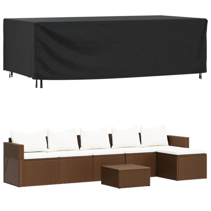 Pokrowce na meble ogrodowe, 2 szt., czarne 300x140x90 cm