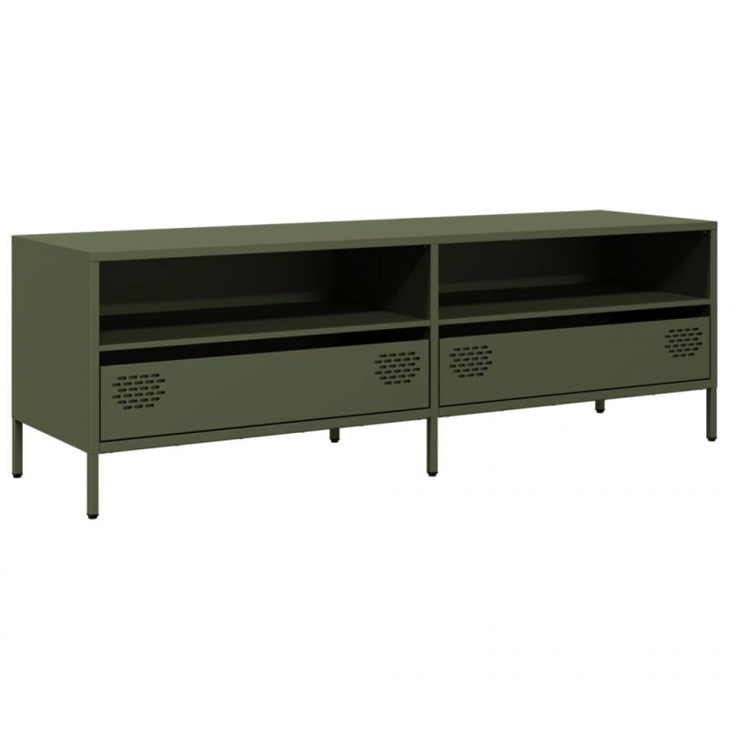 Szafka RTV, oliwkowa, 135x39x43,5 cm, stal walcowana na zimno