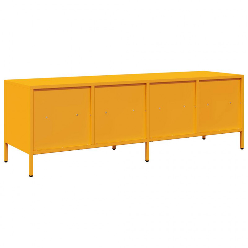 Szafka RTV, żółta, 135x39x43,5 cm, stal walcowana na zimno