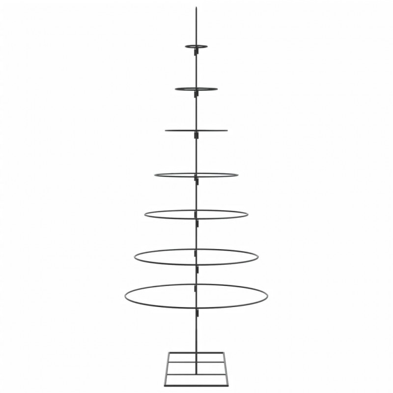Metalowa choinka świąteczna, do dekoracji, czarna, 180 cm