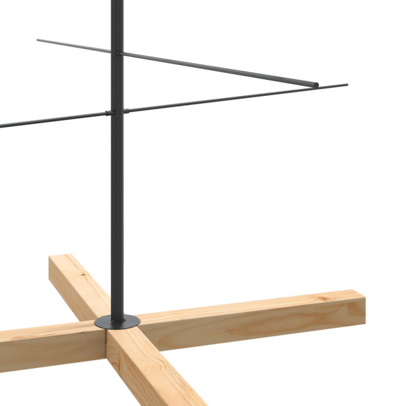 Metalowa choinka z drewnianą podstawą, czarna, 210 cm