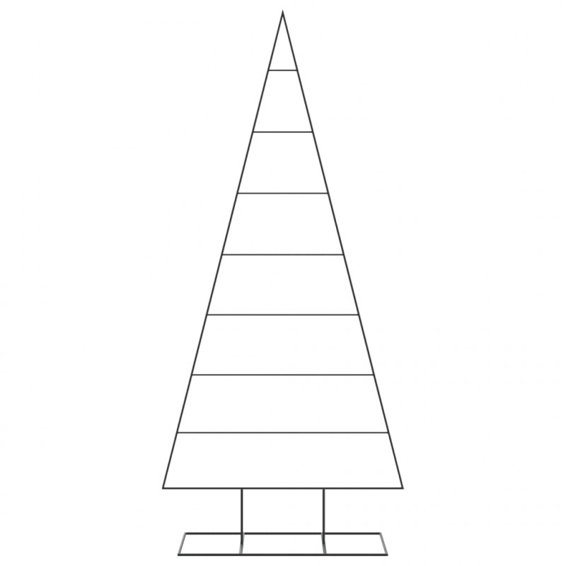 Metalowa choinka świąteczna, do dekoracji, czarna, 210 cm