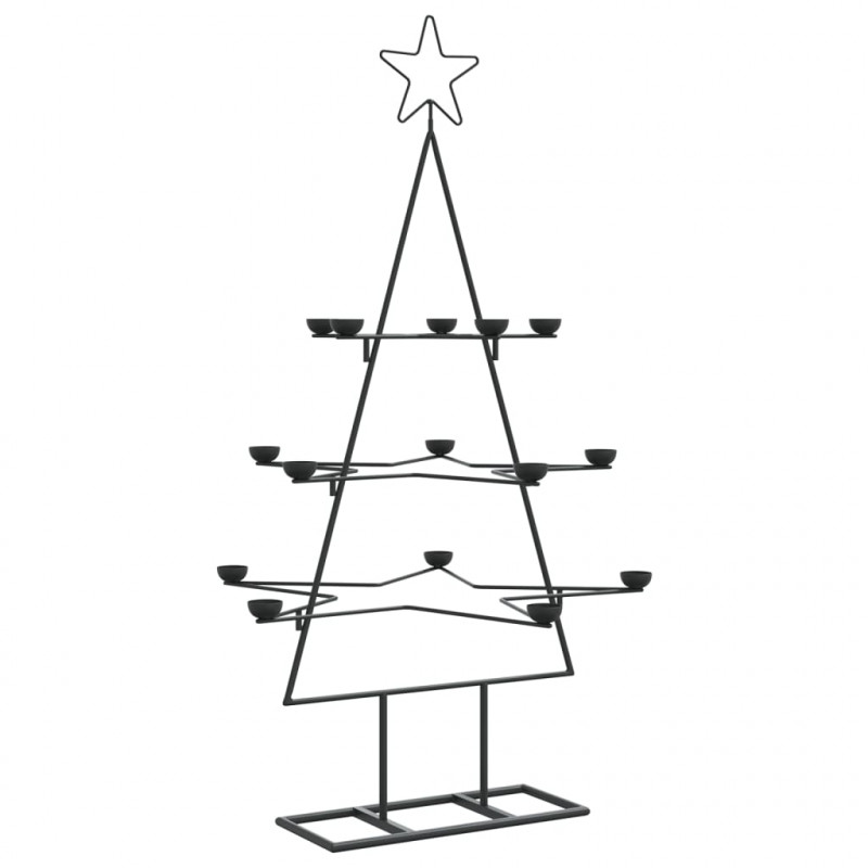 Metalowa choinka świąteczna, do dekoracji, czarna, 105 cm