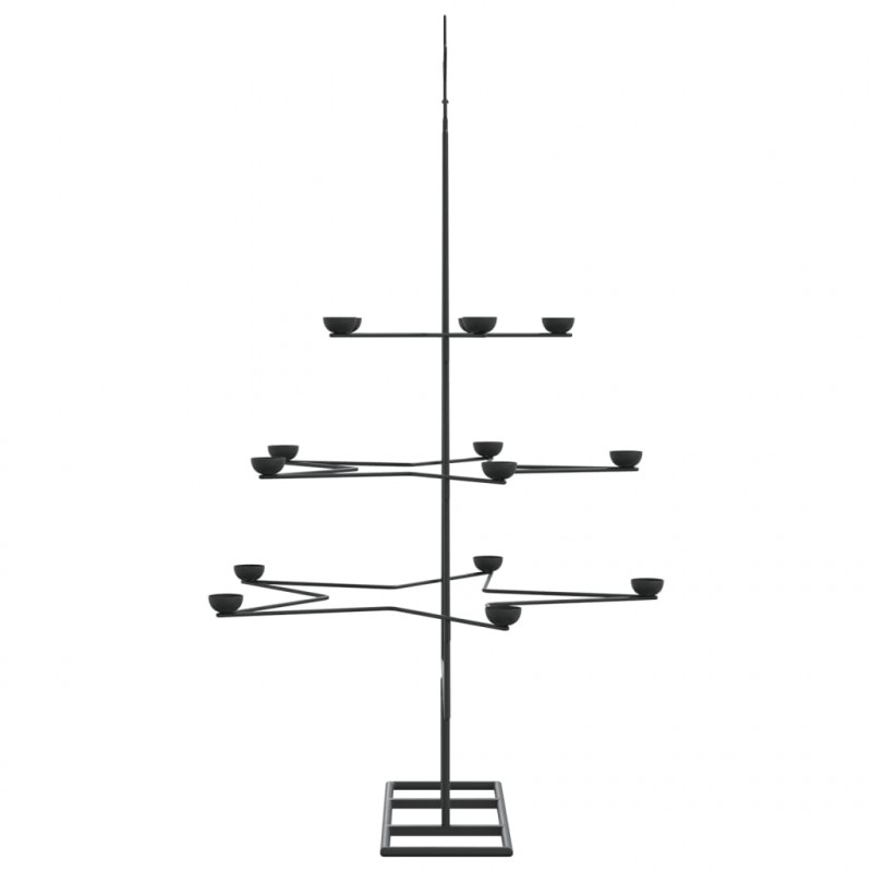 Metalowa choinka świąteczna, do dekoracji, czarna, 105 cm