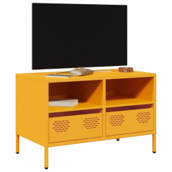 Szafka RTV, musztardowa, 68x39x43,5 cm, stal walcowana na zimno