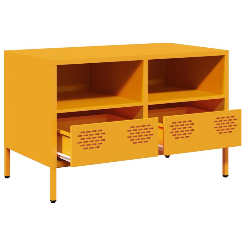 Szafka RTV, musztardowa, 68x39x43,5 cm, stal walcowana na zimno