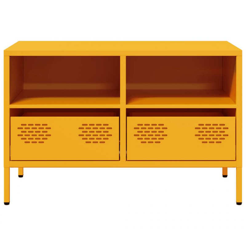 Szafka RTV, musztardowa, 68x39x43,5 cm, stal walcowana na zimno