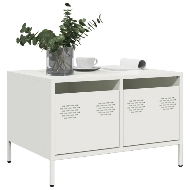 Szafka RTV, biała, 68x50x43,5 cm, stal walcowana na zimno