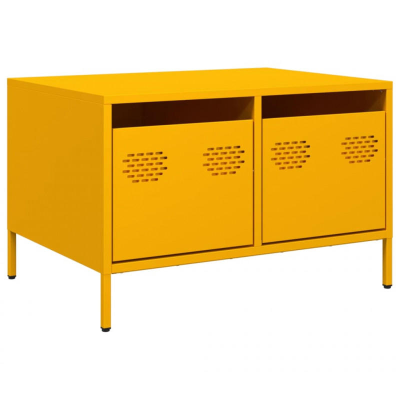 Szafka RTV, musztardowa, 68x50x43,5 cm, stal walcowana na zimno