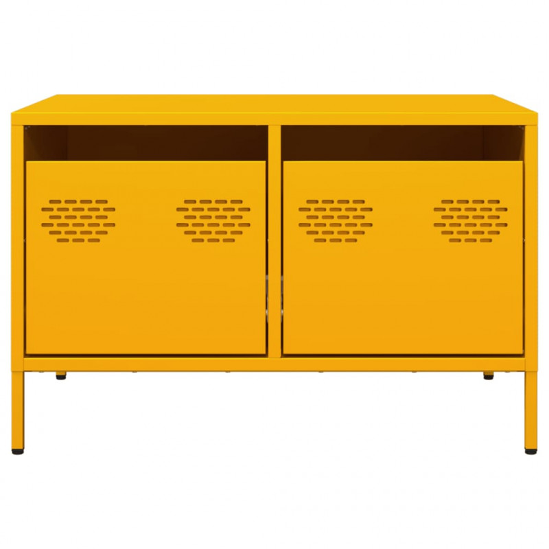 Szafka RTV, musztardowa, 68x50x43,5 cm, stal walcowana na zimno