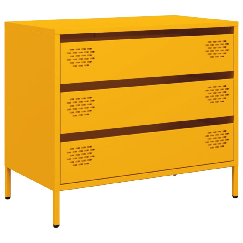 Szafka, musztardowa, 68x39x58,5 cm, stal walcowana na zimno