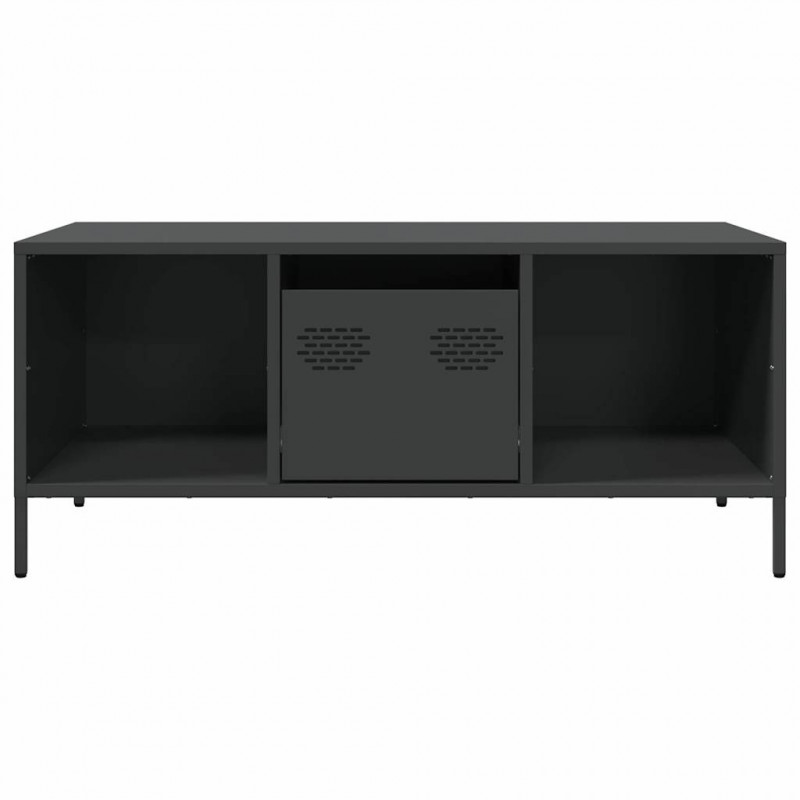 Stolik kawowy, czarny, 101,5x50x43,5 cm, stal