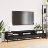 Szafka RTV, czarna, 202x39x43,5 cm, stal walcowana na zimno