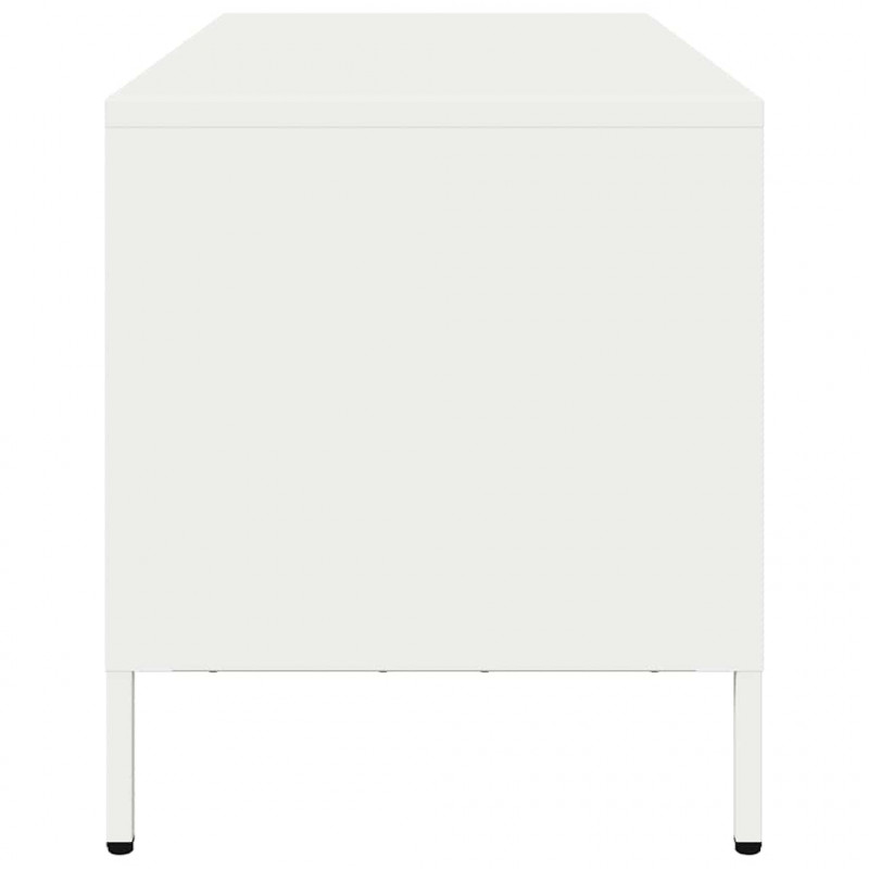 Szafka RTV, biała, 101,5x39x43,5 cm, stal walcowana na zimno