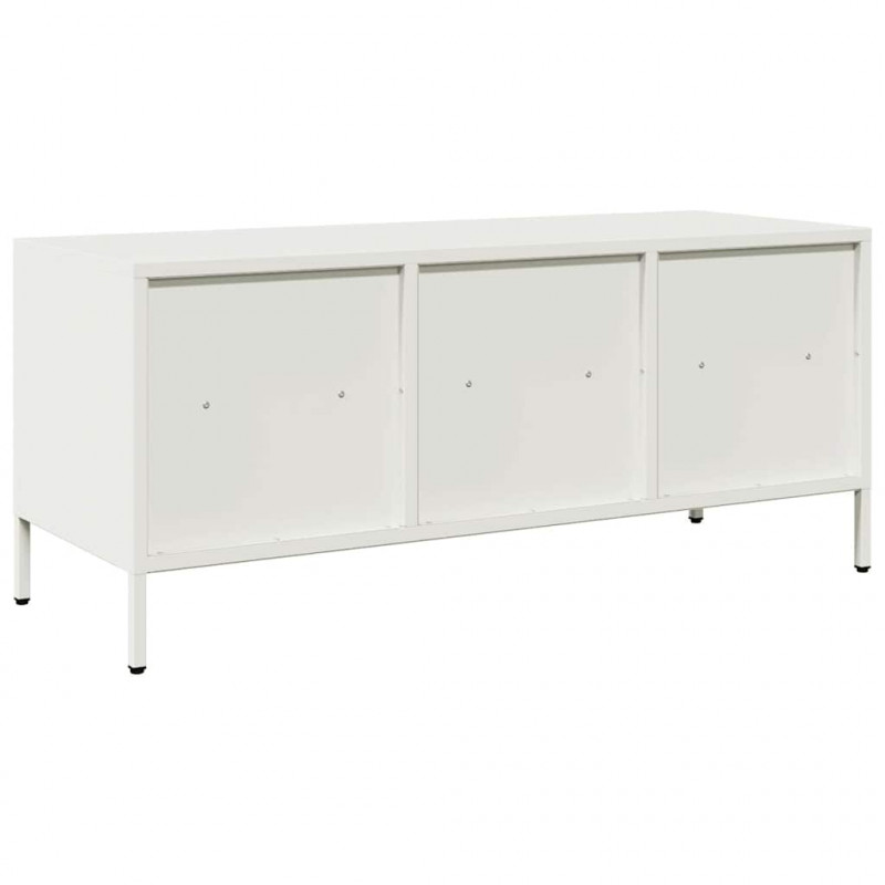 Szafka RTV, biała, 101,5x39x43,5 cm, stal walcowana na zimno