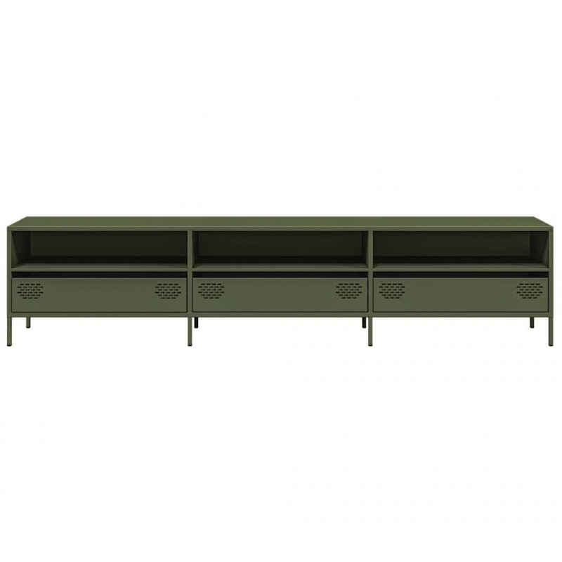 Szafka RTV, oliwkowa, 202x39x43,5 cm, stal walcowana na zimno