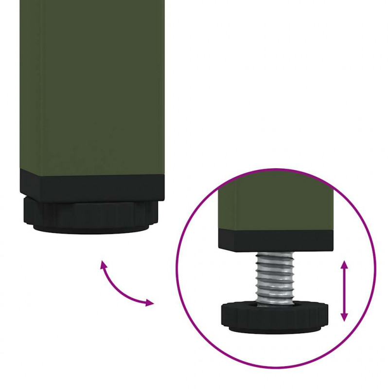 Szafka RTV, oliwkowa, 202x39x43,5 cm, stal walcowana na zimno