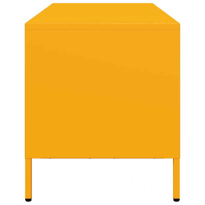Szafka RTV, żółta, 101,5x39x43,5 cm, stal walcowana na zimno